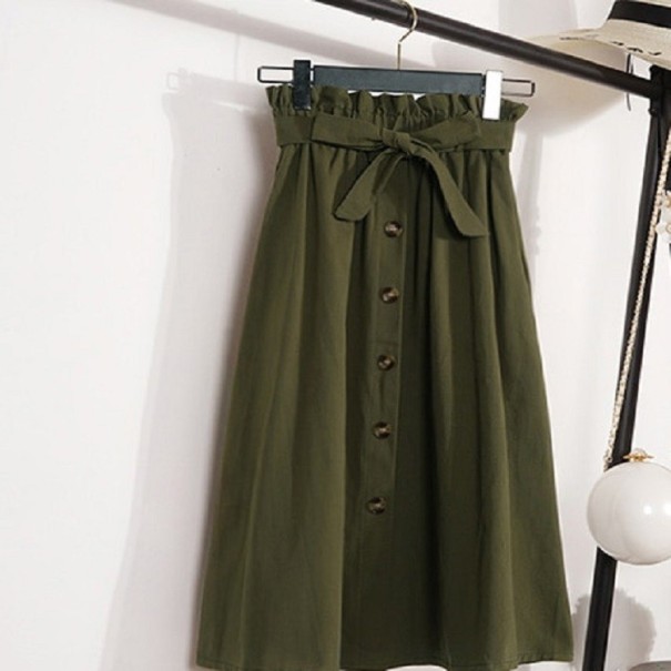 Falda de mujer con lazo verde militar Falda de mujer con lazo verde militar