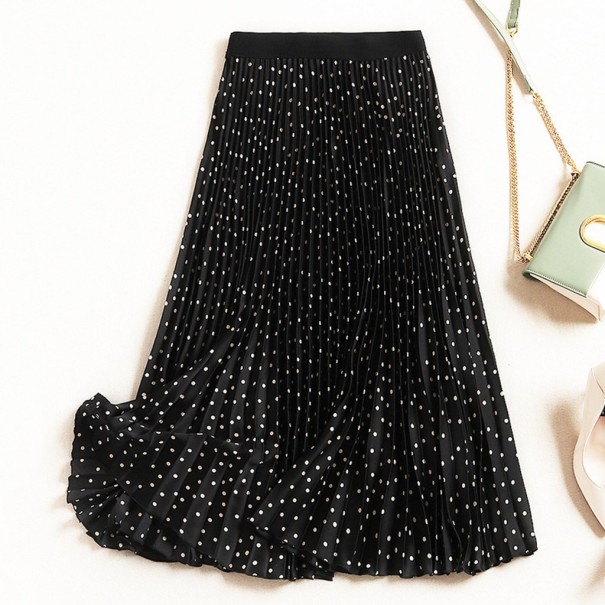Falda de mujer con lunares negro XS