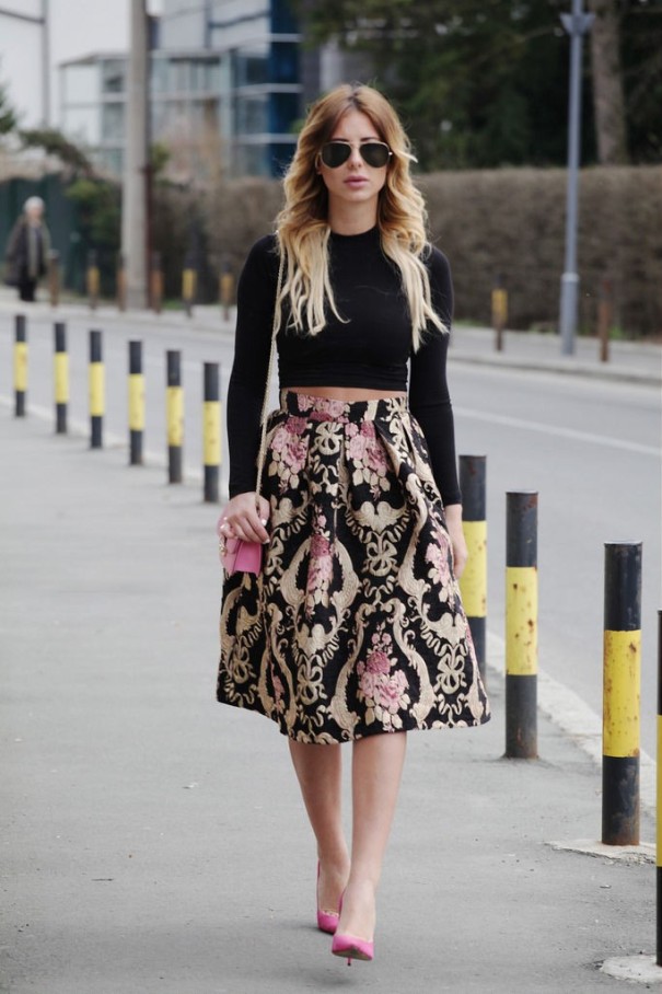 Falda de mujer con rosas XL