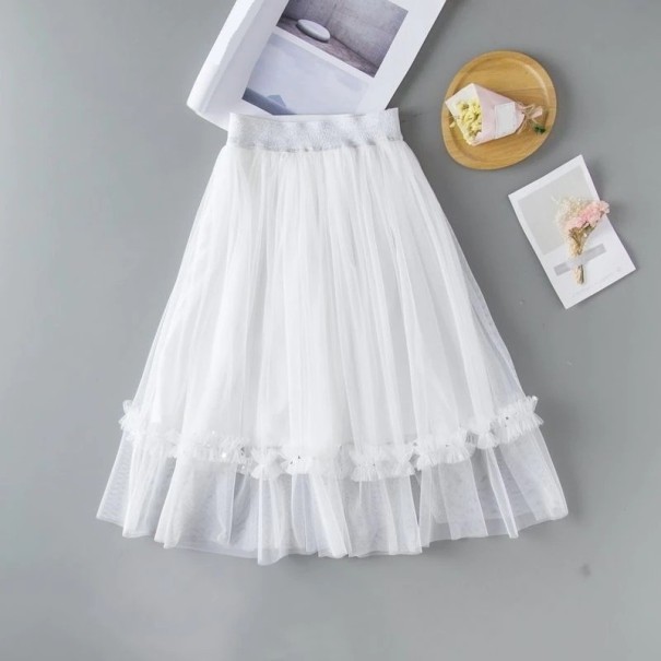 Falda de niña L1076 blanco 4