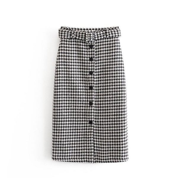 Falda de punto de mujer en blanco y negro XS
