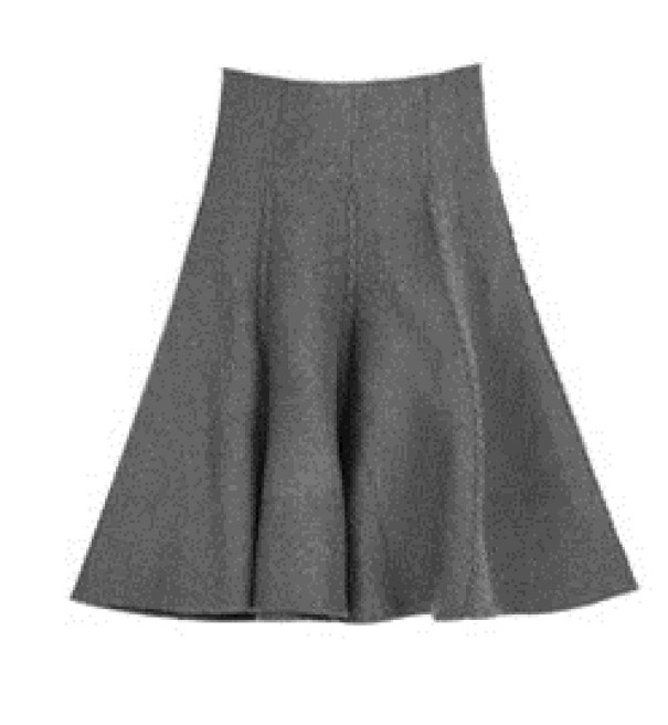 Falda de punto de mujer gris