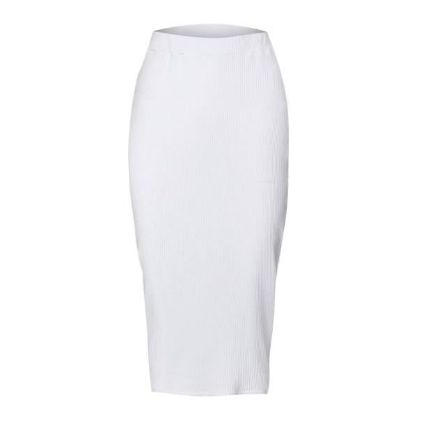 Falda de punto para mujer A1139 blanco L