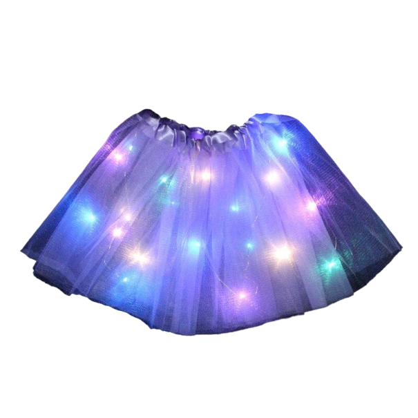 Falda de tul luminosa para niñas morado