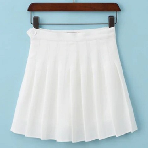 Falda de verano para mujer blanco L