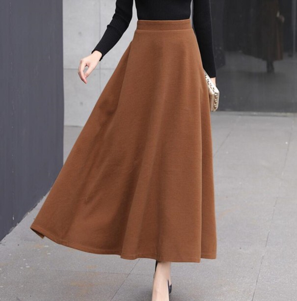 Falda formal de talle alto para mujer A1147 marrón claro L