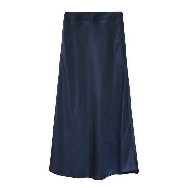 Falda hasta la rodilla de mujer azul S