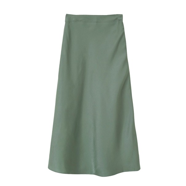 Falda hasta la rodilla de mujer verde S