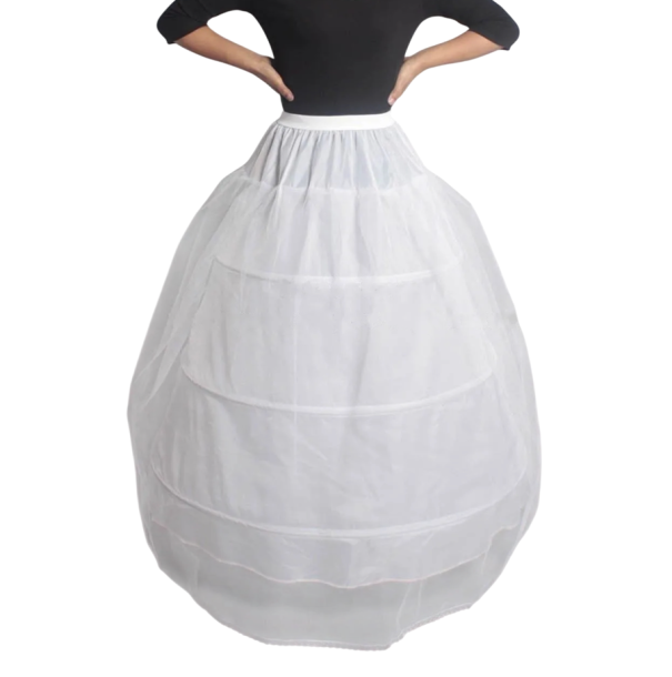 Falda interior de mujer 4 aros Crinolina volumétrica de varias capas para vestidos de boda y de baile Falda completa de princesa blanca 1