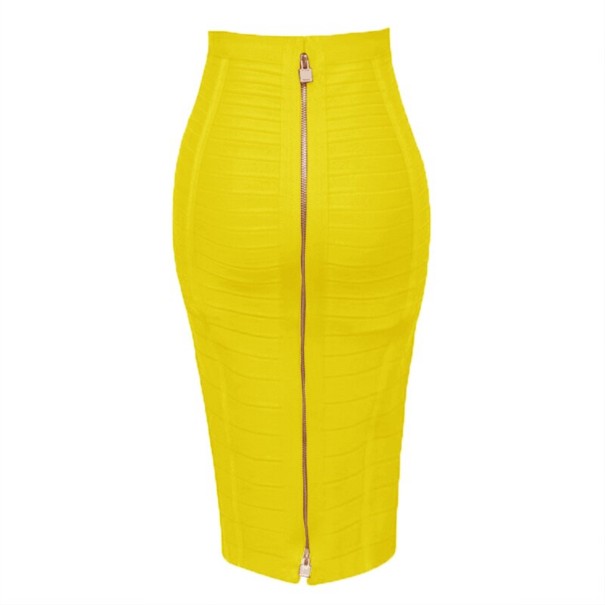 Falda lápiz de mujer con cremallera amarillo L