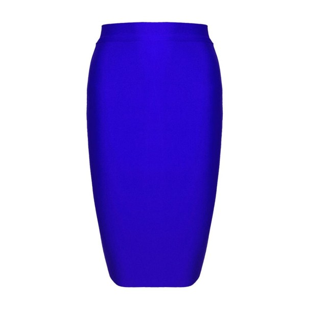 Falda lápiz hasta la rodilla para mujer azul XS