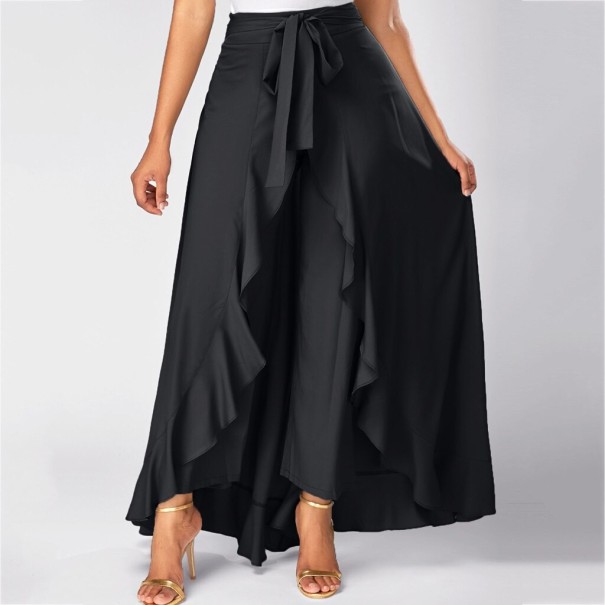 Falda larga asimétrica para mujer negro 3XL