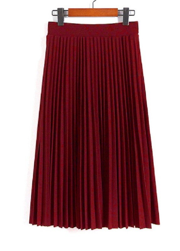 Falda larga de mujer con un diseño interesante J2994 rojo