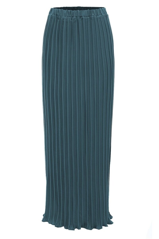 Falda larga de mujer verde oscuro L