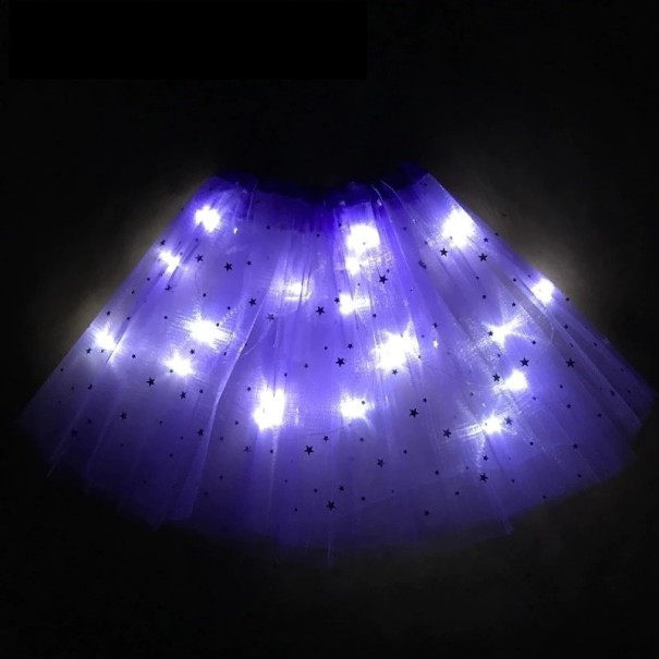 Falda luminosa para niñas morado
