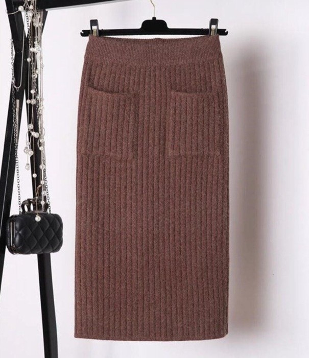 Falda midi de mujer con bolsillos 2