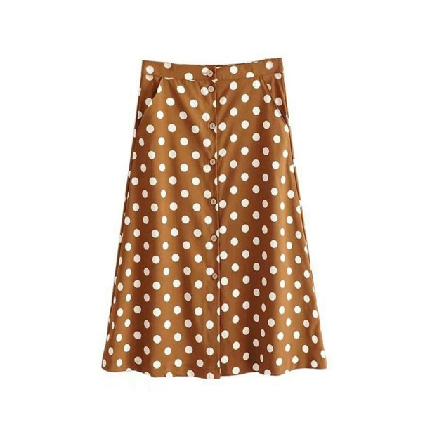 Falda midi de mujer con lunares S
