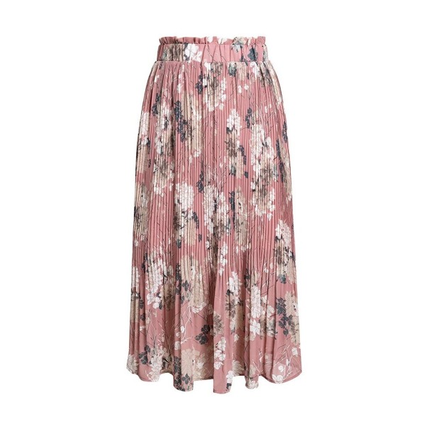 Falda plisada de mujer con flores G67 rosa L