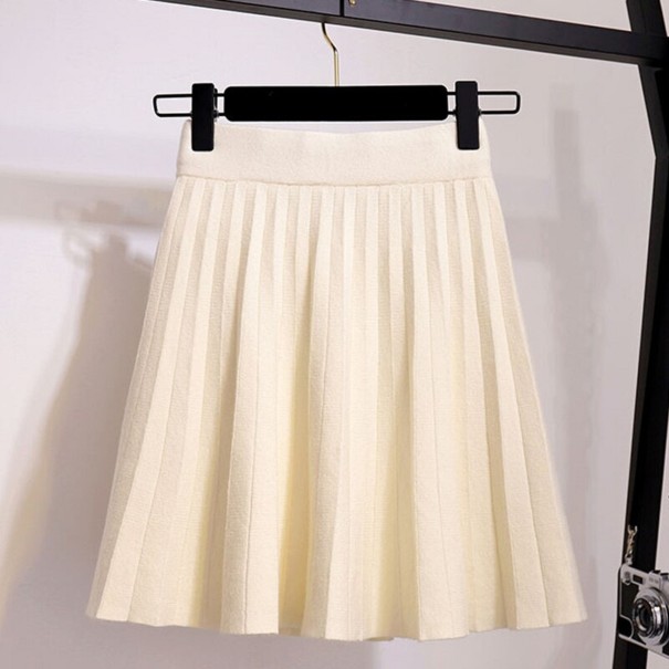 Falda plisada mujer A1157 beige