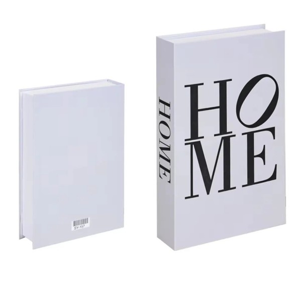 Falešná kniha dekorace Home Neotevíratelná atrapa knihy Bílý minimalistický design s výrazným nápisem Stylový bytový doplněk 1