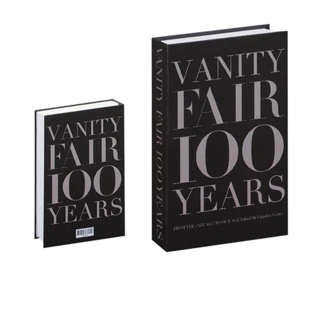 Falešná kniha dekorativní box Vanity Fair 100 Years Otevíratelná úložná kniha Tajná skrýš do knihovny Luxusní dekorace 1