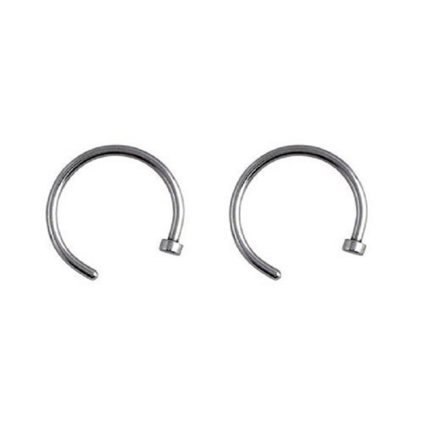 Falešný piercing do nosu 10 mm 2 ks stříbrná