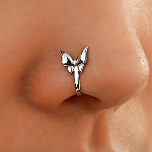 Falešný piercing do nosu motýl N917 4