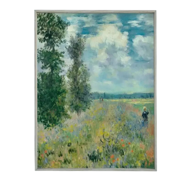 Fali kép 30 x 45 cm Séta a réten Claude Monet stílusában Impreszionizmus Vászonnyomtatás Keret nélkül Művészi táj 1