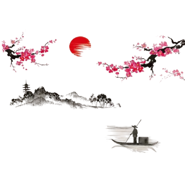 Fali matrica 150 x 120 cm Japániai rózsafa PVC Dekoratív matrica Sakura Fali dekoráció a nappaliba 1