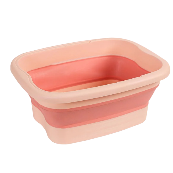 Fällbart fotmassagebad rosa
