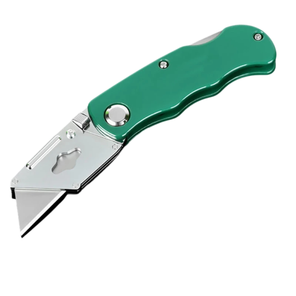 Fällkniv med utbytbart blad Universalkniv för tapeter, paket och papper Hopfällbar arbetskniv för kontoret och hemmet 1 st enligt vald färg grön