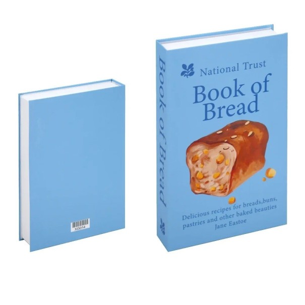 Falsches Buch Dekoration Blau nicht öffnbares Buchmodell Küchenmotiv Brot Realistisches Design stilvolles Wohnaccessoire 1