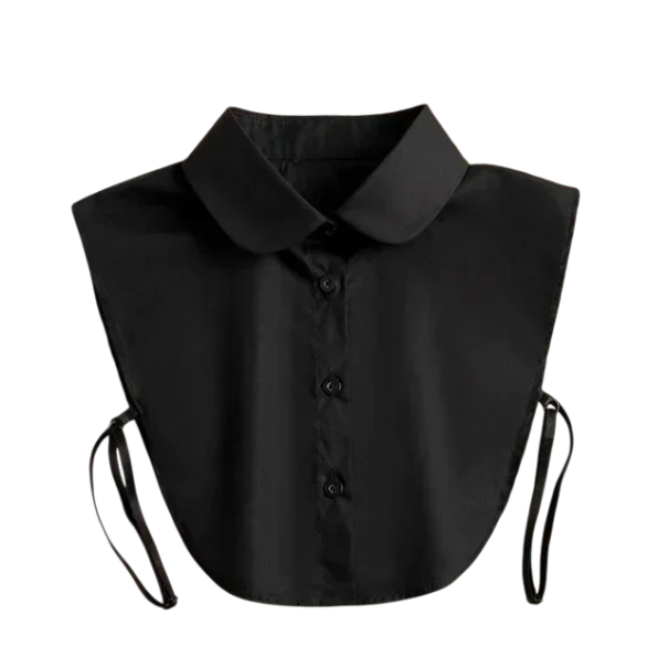 Falsk krage för kvinnor Elegant avtagbar damkrage Klassisk dekorativ krage för tröja blusklänning Snygg modeaccessoar svart
