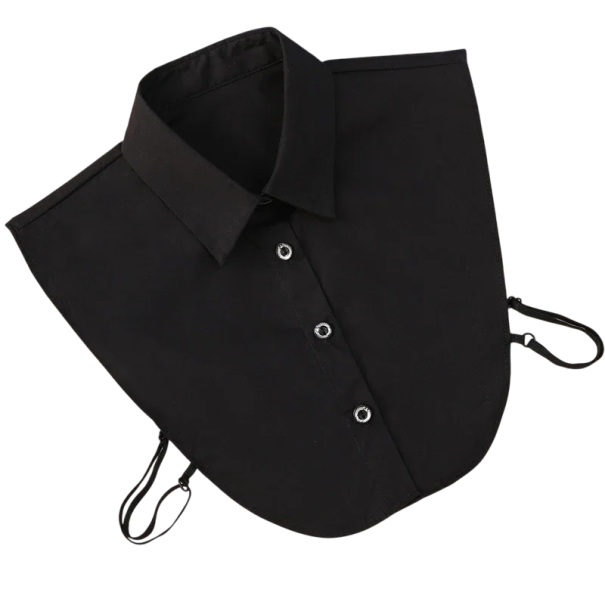 Falsk krage för kvinnor Spetsig Elegant modeaccessoar Lätt och bekväm Lämplig för tröjor, blusar och klänningar Tidlös stil för alla tillfällen svart