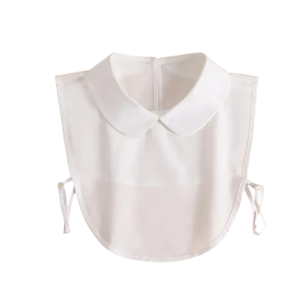 Falsk krage för kvinnor Vit avtagbar elegant krage Modeaccessoar för blus, tröja eller klänning Snygg damkrage med knappar