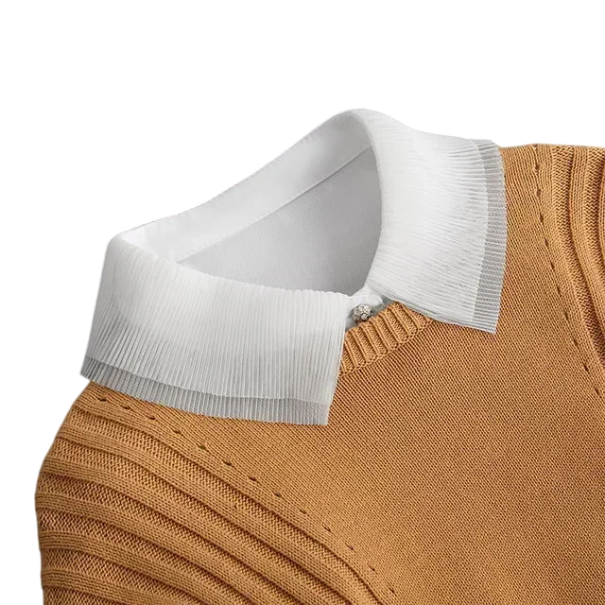 Falsk krave til kvinder Aftagelig dekorativ krave Elegant damekrave til sweaterblusekjole Modetilbehør hvid