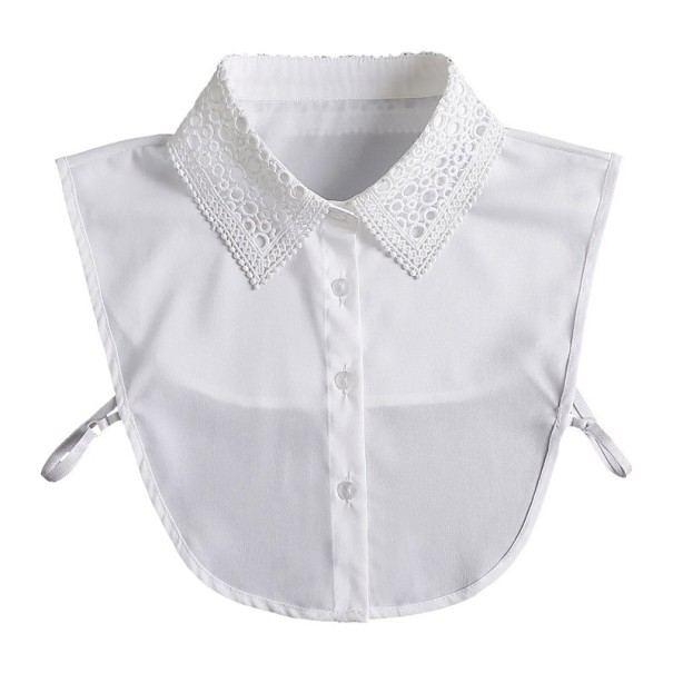 Falsk krave til kvinder, hvid blonde. Elegant aftagelig blondekrave til en sweater, bluse eller kjole. 1