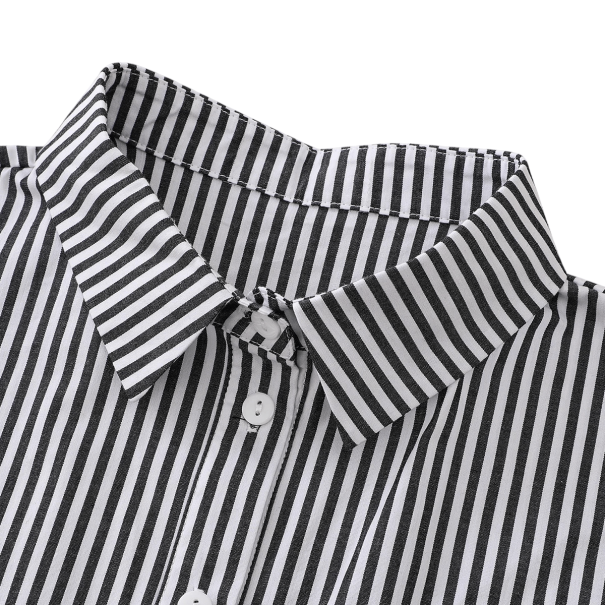 Falsk krave til kvinder med striber Aftagelig krave Elegant dekorativ krave til sweaterblusekjole Modetilbehør sort