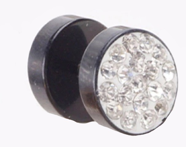 Falske plugs med zirkoner sort