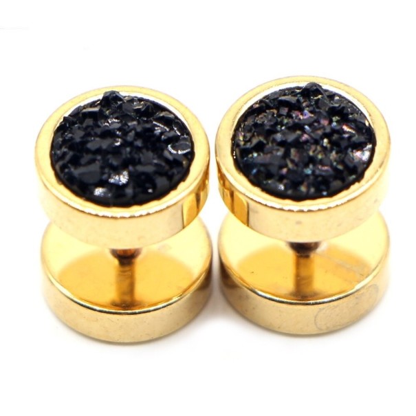 Falsos tapones con cristales dorado 1