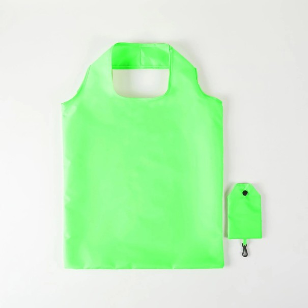 Faltbare Einkaufstasche 38 x 58 cm Bunte Polyestertasche Wiederverwendbare Tasche mit Karabiner Kompakte Taschentasche hellgrün