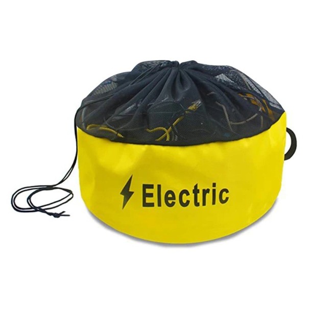 Faltbare Tasche für elektrische Kabel mit Netzdeckel 46 x 25,5 + 22 cm Polyester Gelb Tragbare Aufbewahrungstasche für das Netzkabel im Wohnmobil