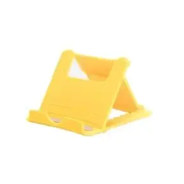 Faltbarer Handyhalter für den Schreibtisch, 8,2 x 7 cm, verstellbarer Winkel, Telefonhalterung, kompakter Schreibtischständer, für Zuhause gelb