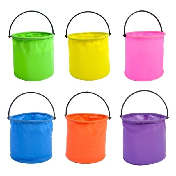 Faltbarer Sandbucket für den Strand 13x13 cm leichter tragbarer Eimer mit Griff für Kinder am Strand und im Sandkasten
