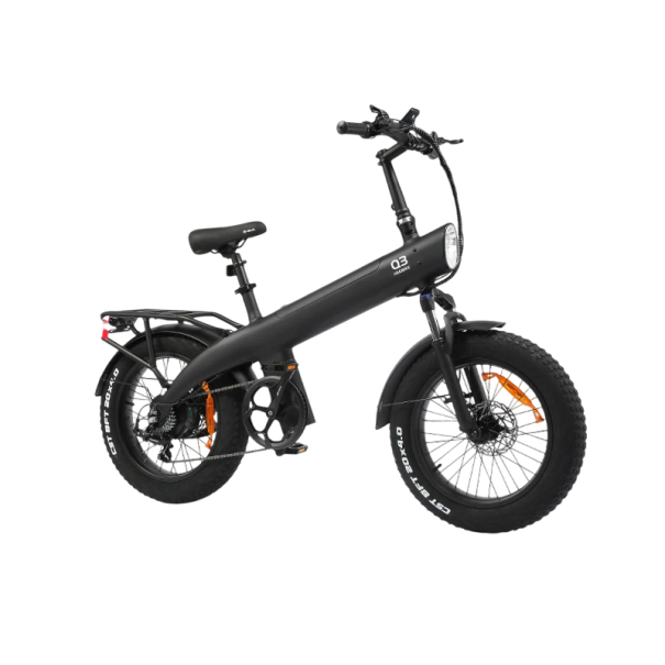 Faltbares Offroad-Elektrofahrrad Q3 mit 2 Batterien 48V 20Ah, Motor 2000 W, breite Reifen 20" × 4,0, Reichweite 240 km, 7 Gänge schwarz