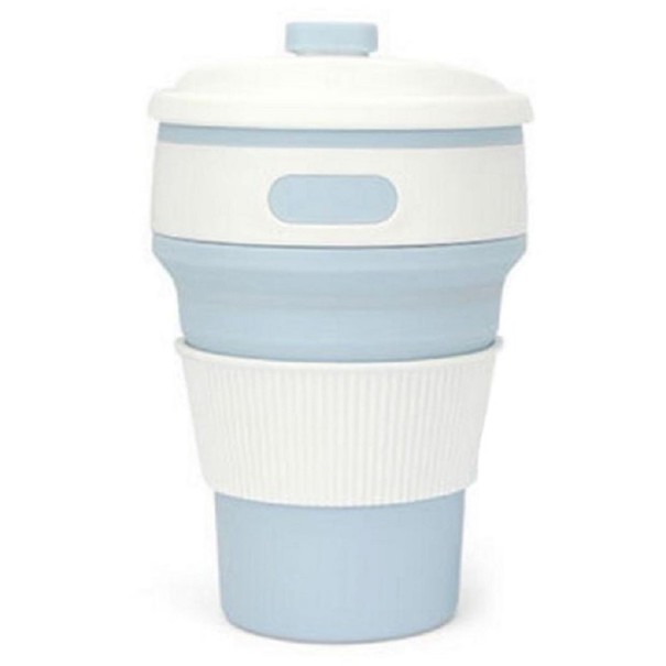 Faltbecher aus Silikon 350 ml hellblau