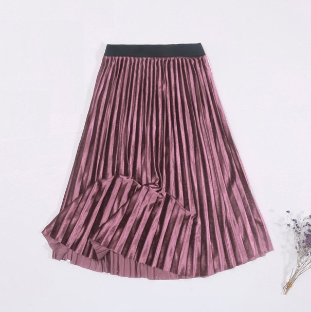 Falten-Midirock für Damen A1987 rosa