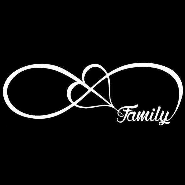 Familie auto sticker zilver