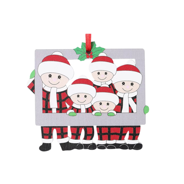 Familie Kerstversiering 8.6 x 7.7 cm Persoonlijke hangende hanger met het motief van ouders en drie kinderen Decoratie voor thuis 1