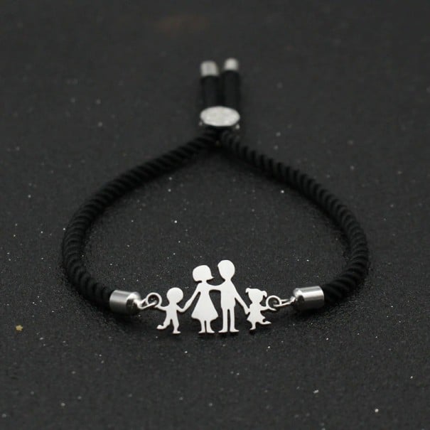 Family Cord Bracelet H521 black